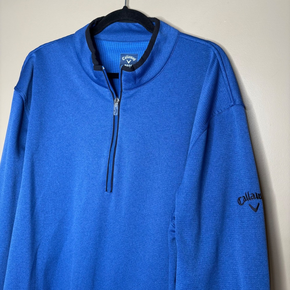 Callaway Weather Series Men's Blue Quarter Zip Golf Pullover Sweatshirt XXL